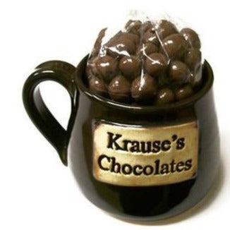 Krause's Chocolates Handmade Mug- Filled with Choc. Covered Coffee Beans